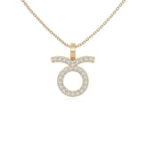 moissanite taurus zodiac necklaces in yellow gold vermeil